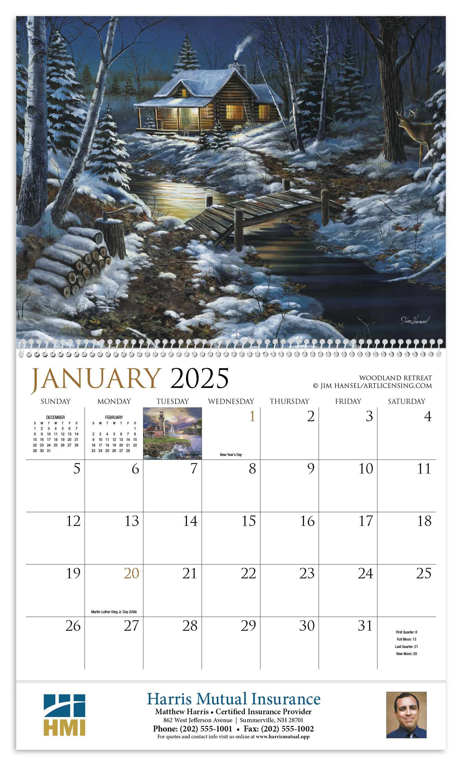 HotLine® Products Back Home Appointment Calendar - Spiral 1