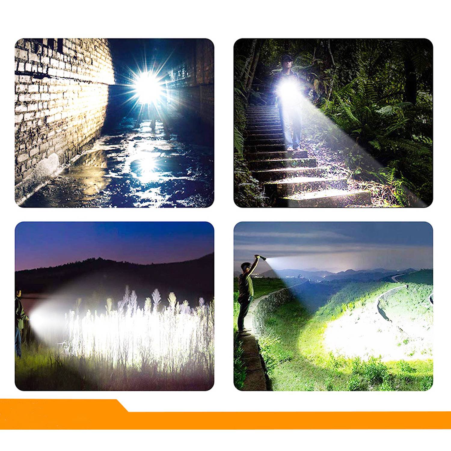 High Power Zoomable LED Flashlight - IP67 Waterproof & 4*AA 5