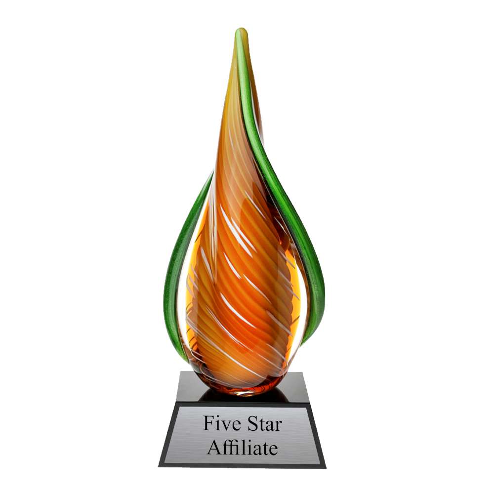 Orange Dreamsicle Art Glass 12" 2