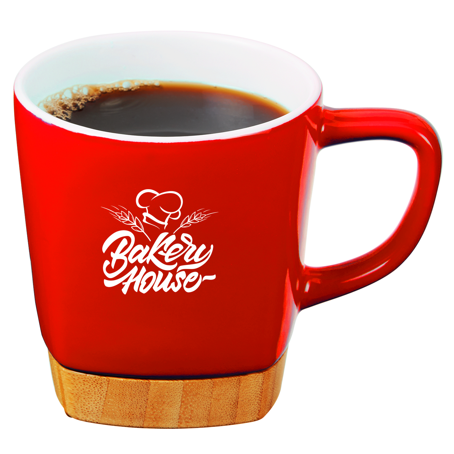 11 Oz. Ceramic Coffee Mug with Removable Bamboo Coaster 2
