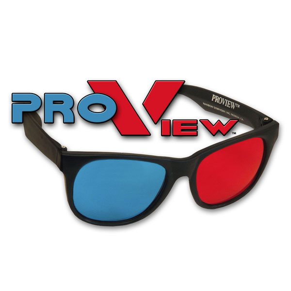3D Glasses - Plastic ProView - Red/Cyan Lenses - Stock 2
