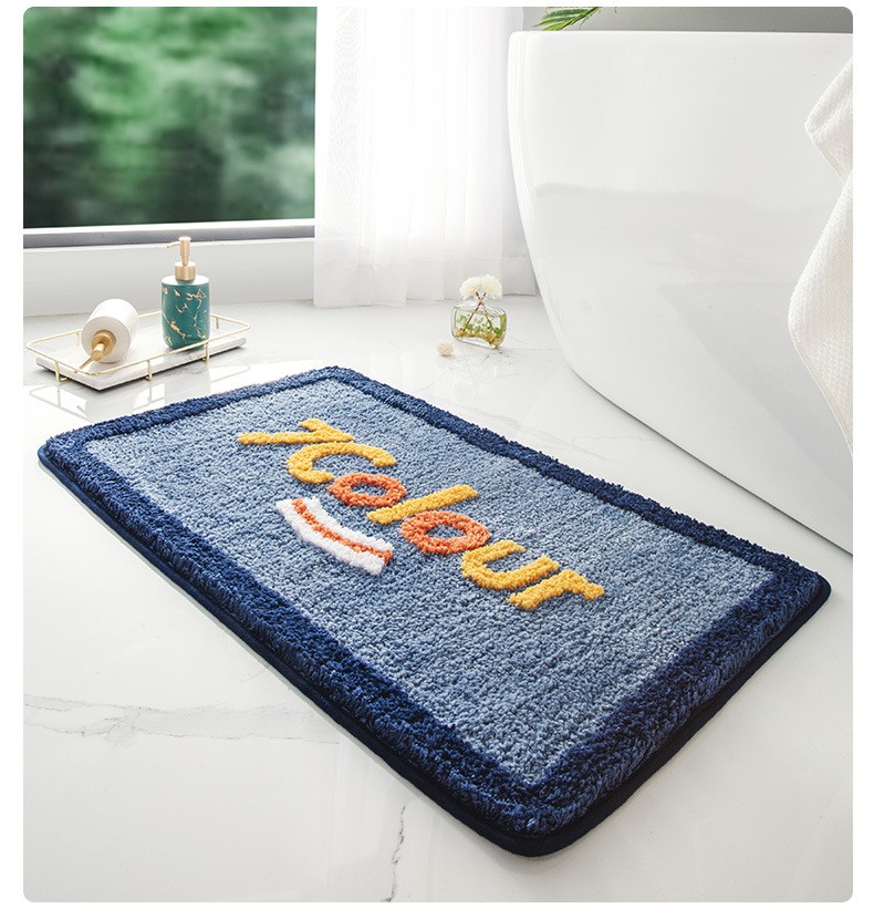 Colorful cartoon flocking bathroom mat 2