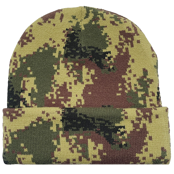 Camo Pattern Cuffed Beanie with Custom Logo - 100% Acrylic 11