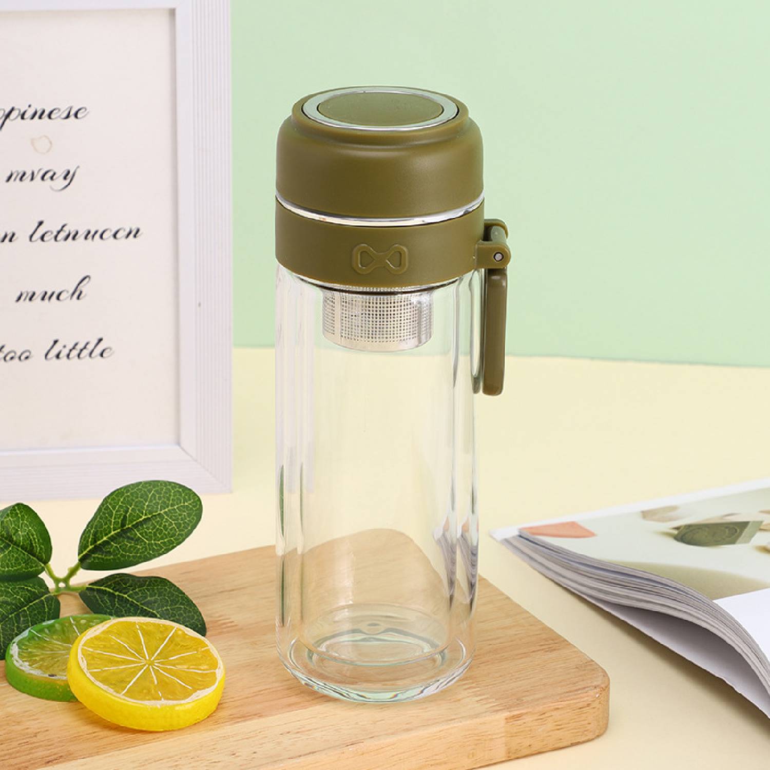 Double-layer insulated tea separator glass cup 6