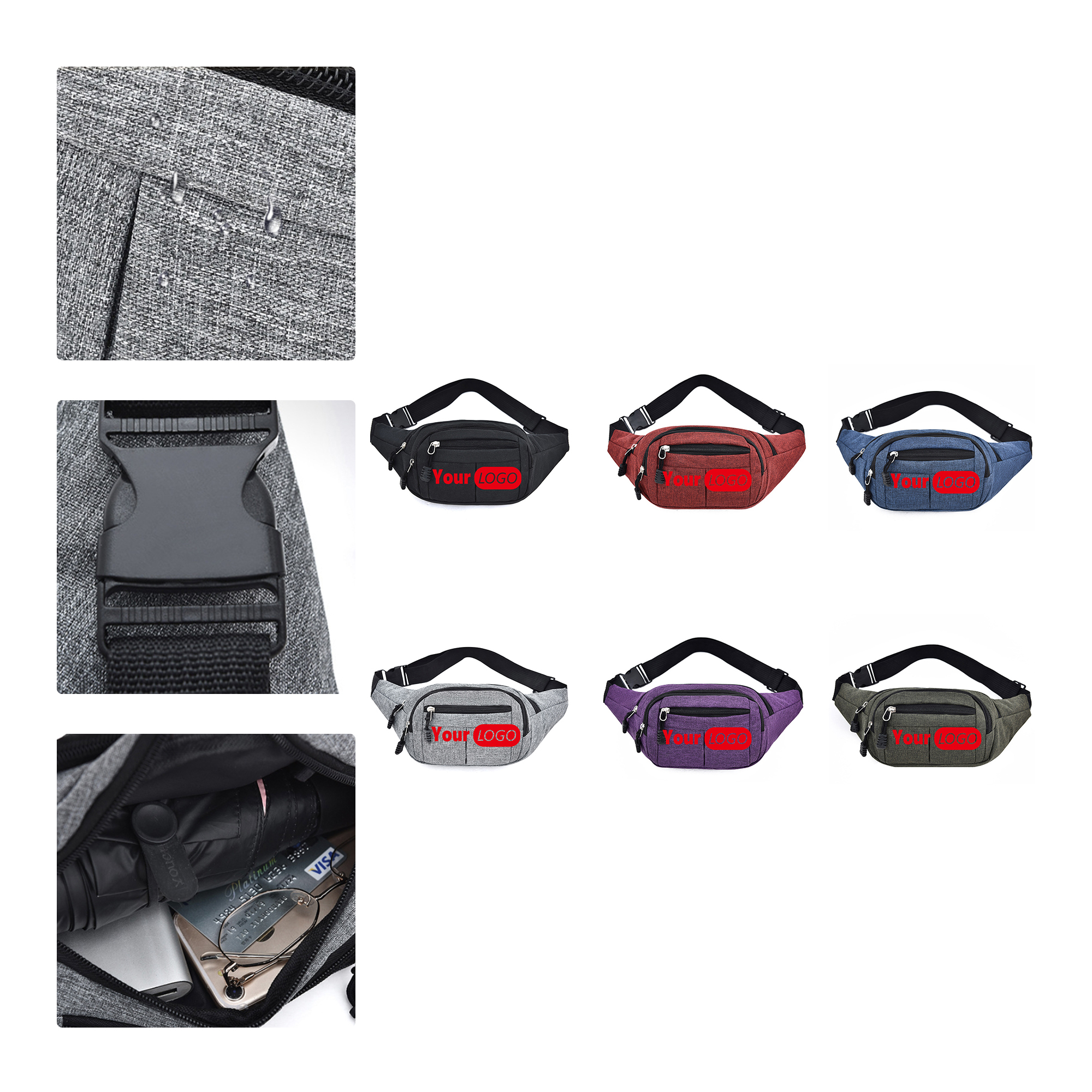 MOQ 50 Lightweight Travel Waist Bag 1