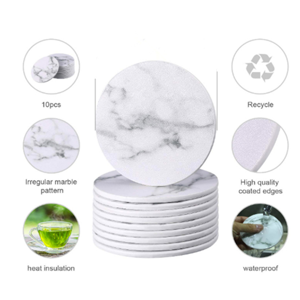 White Color Marble Cup Coaster 1