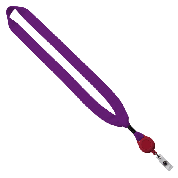 3/4" Cotton Lanyard with Metal Crimp & Retractable Badge Reel 230
