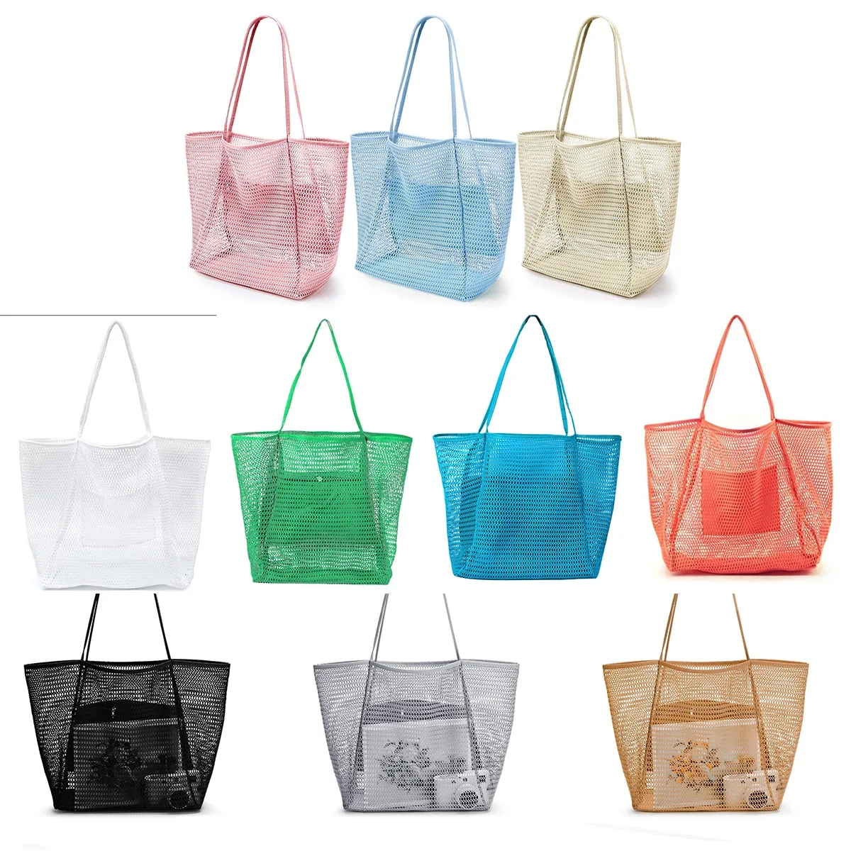 Portable Foldable Mesh Beach Tote Bag 4