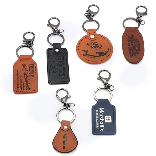 Round shaped Leather Keyring 3