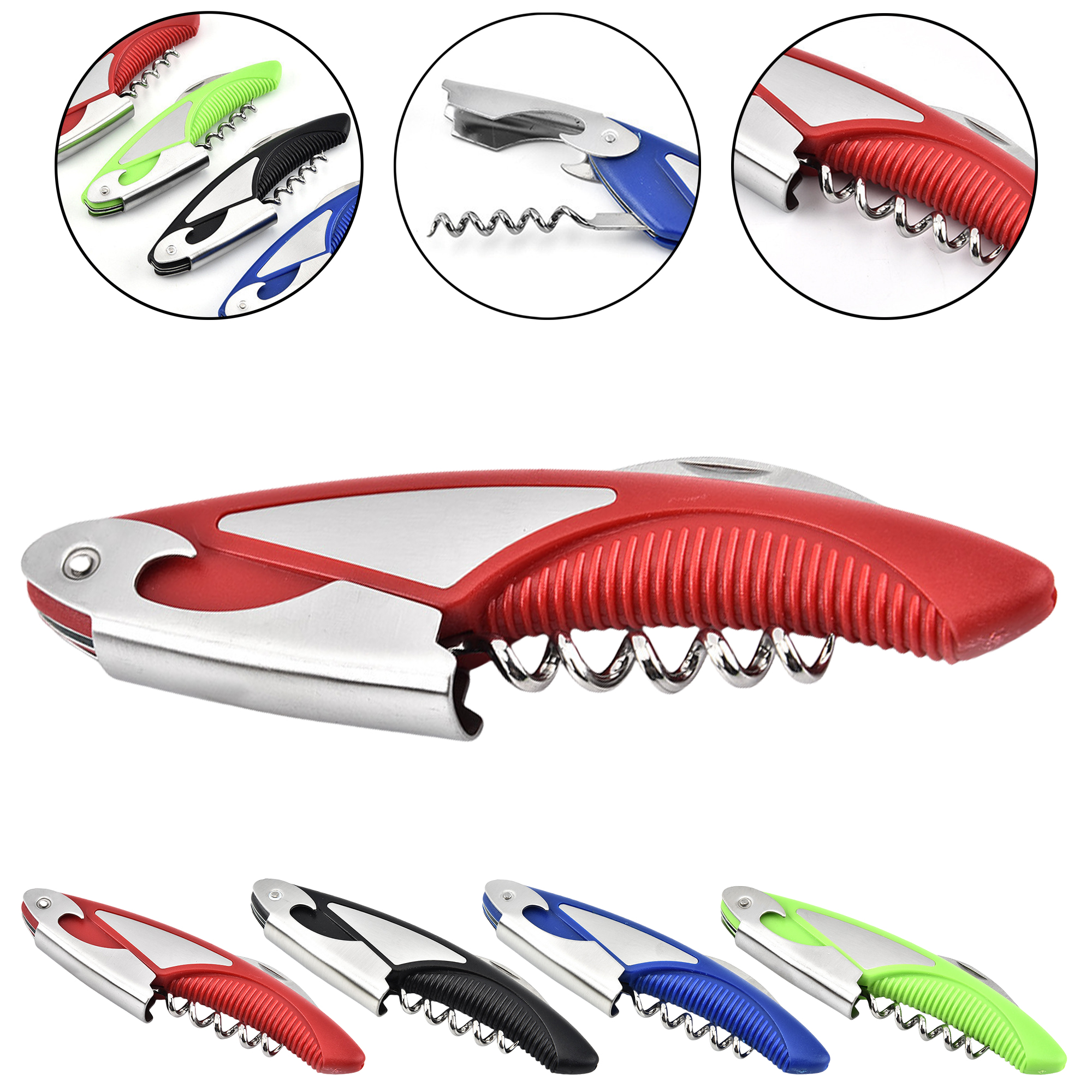 Stainless Steel Large Fish Prawn Head Knife with Multi-Functional Wine Bottle Opener 4