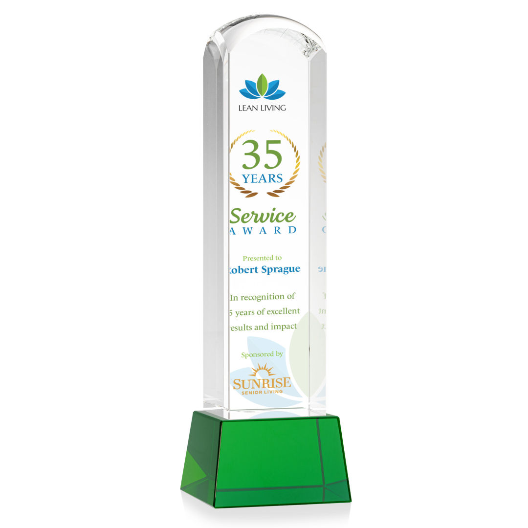 Silkwood VividPrint™ Award on Base - Green 8