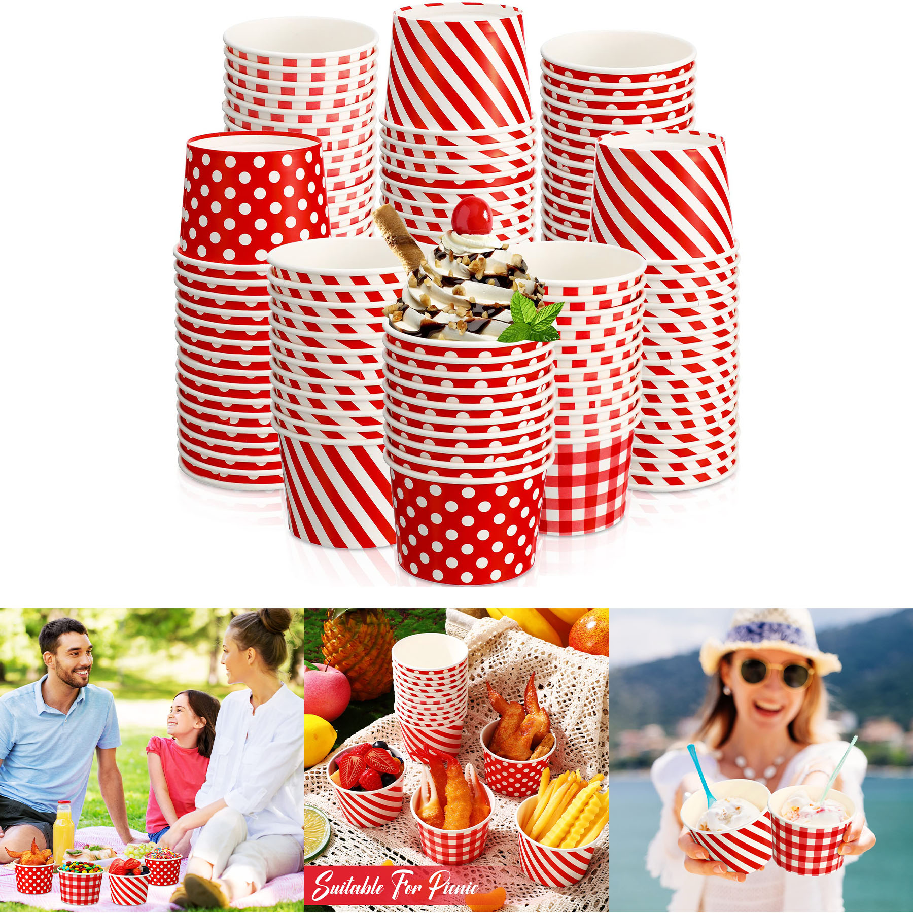 60 Pieces 9 oz Ice Cream Cups 2