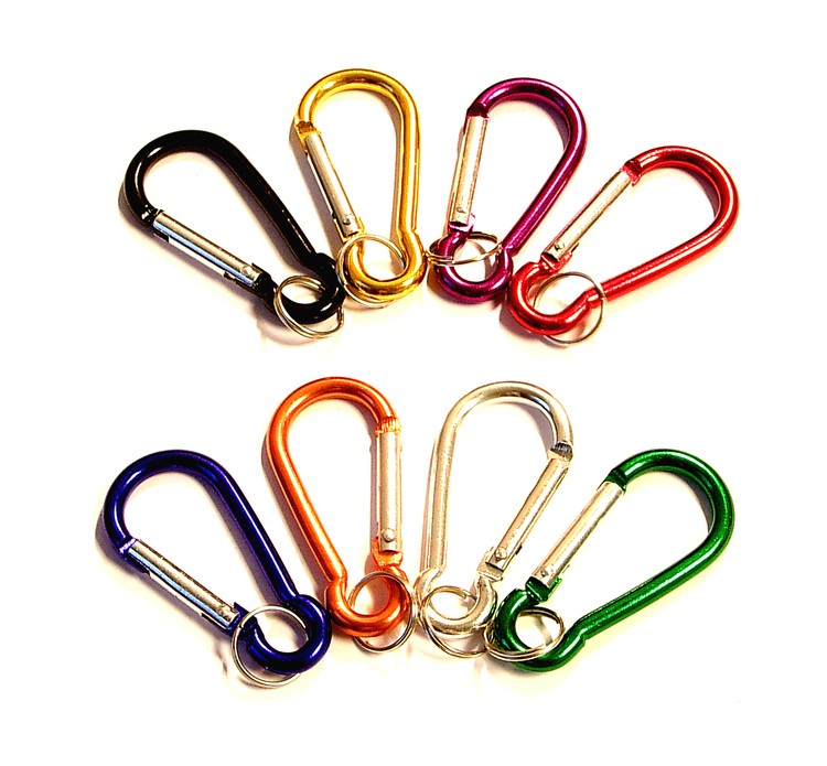 Carabiner with split key ring