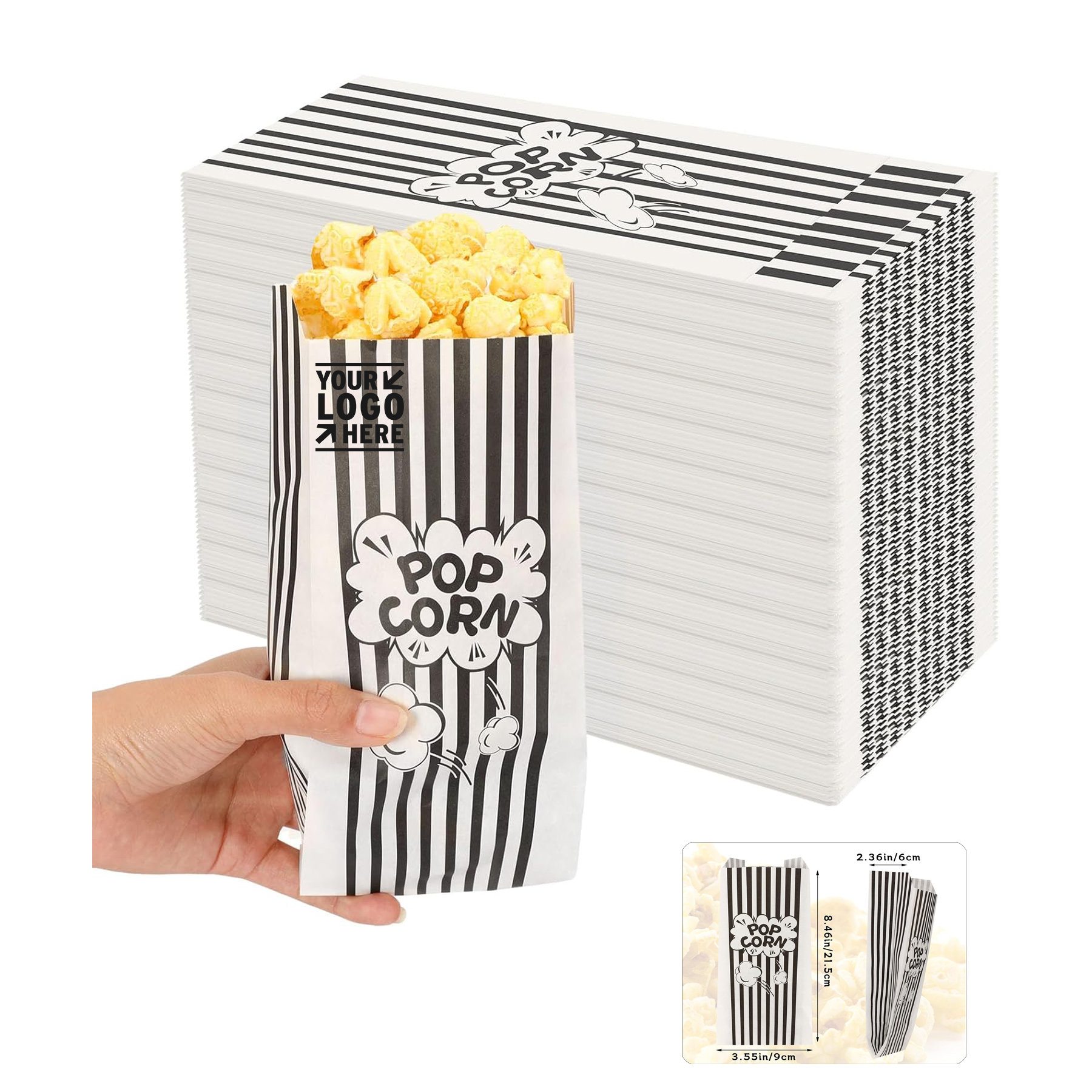 8.46"x3.55" Movie Night Bar Popcorn Bag Individual Servings Box Machine Accessories 2