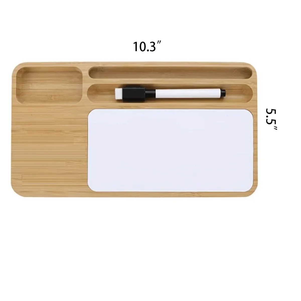 Bamboo 10W Wireless Charging Desk Organizer With Writing Pad 2