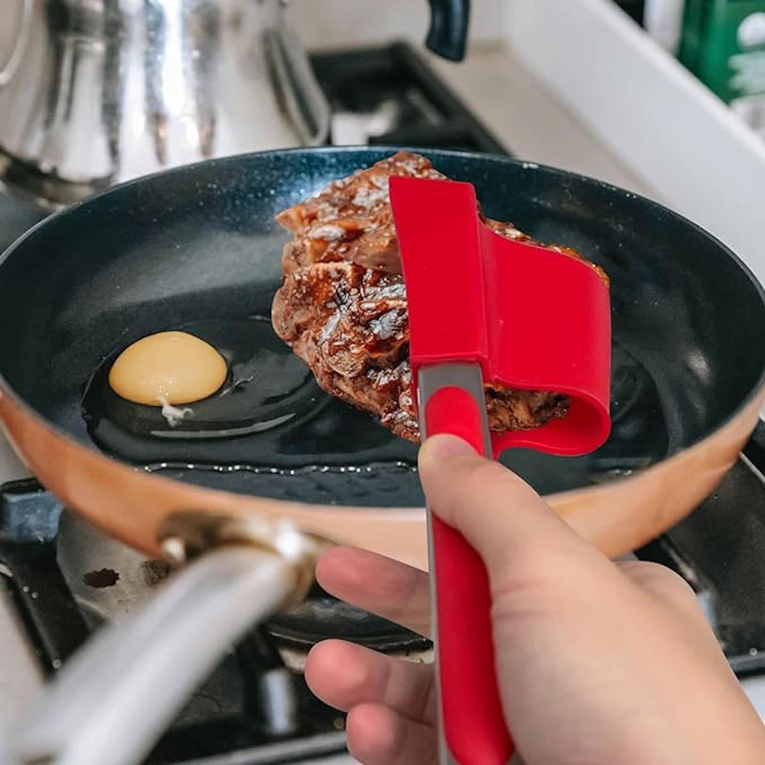 2 in 1 Kitchen Non-Stick Spatula & Tongs 6