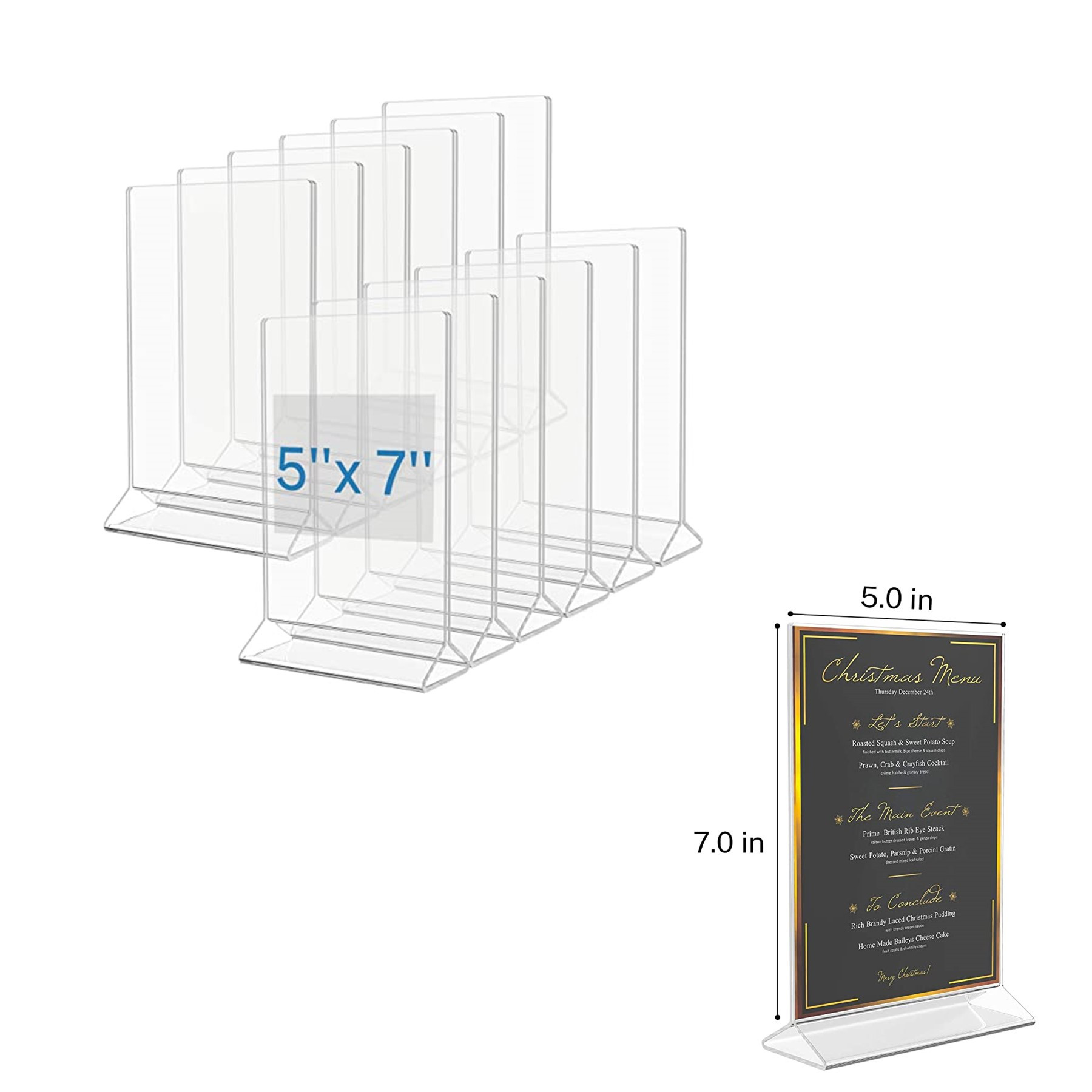 5 X 7 Inches Clear Sign Display Holder-Table Tent 2