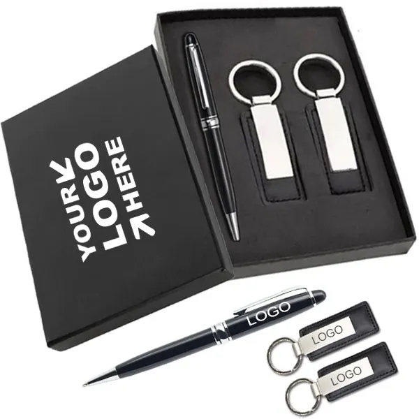 Executive Pen And Leatherette Keychain Gift Sets 1