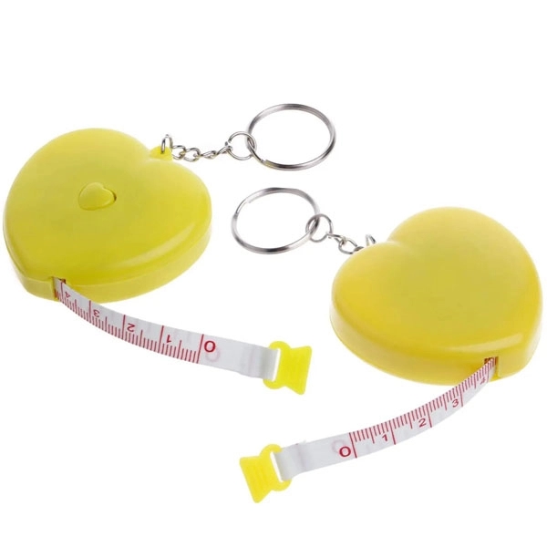 Custom Heart Shape Tape Measure Keychain 5