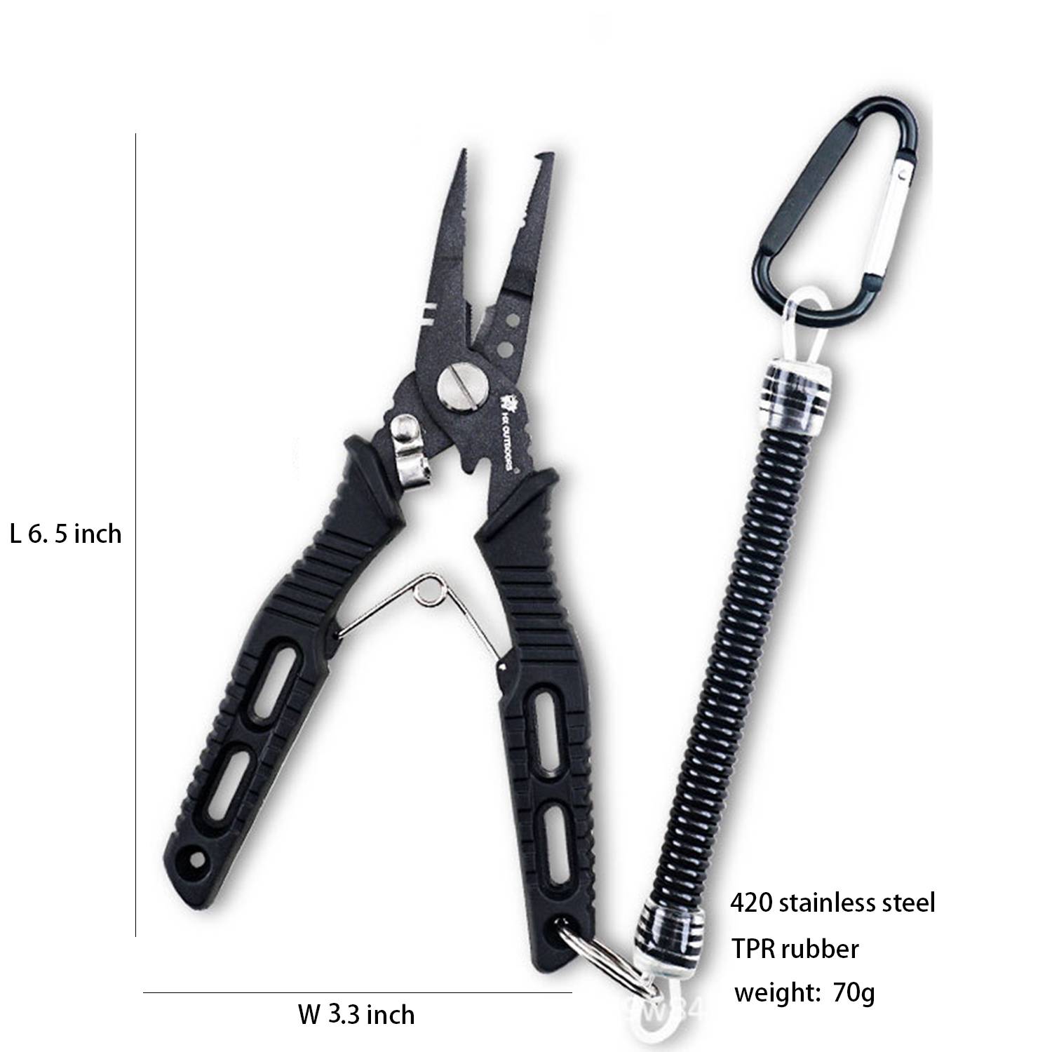 Stainless Steel Fishing Pliers Clamp SplitRing tackle tool 2