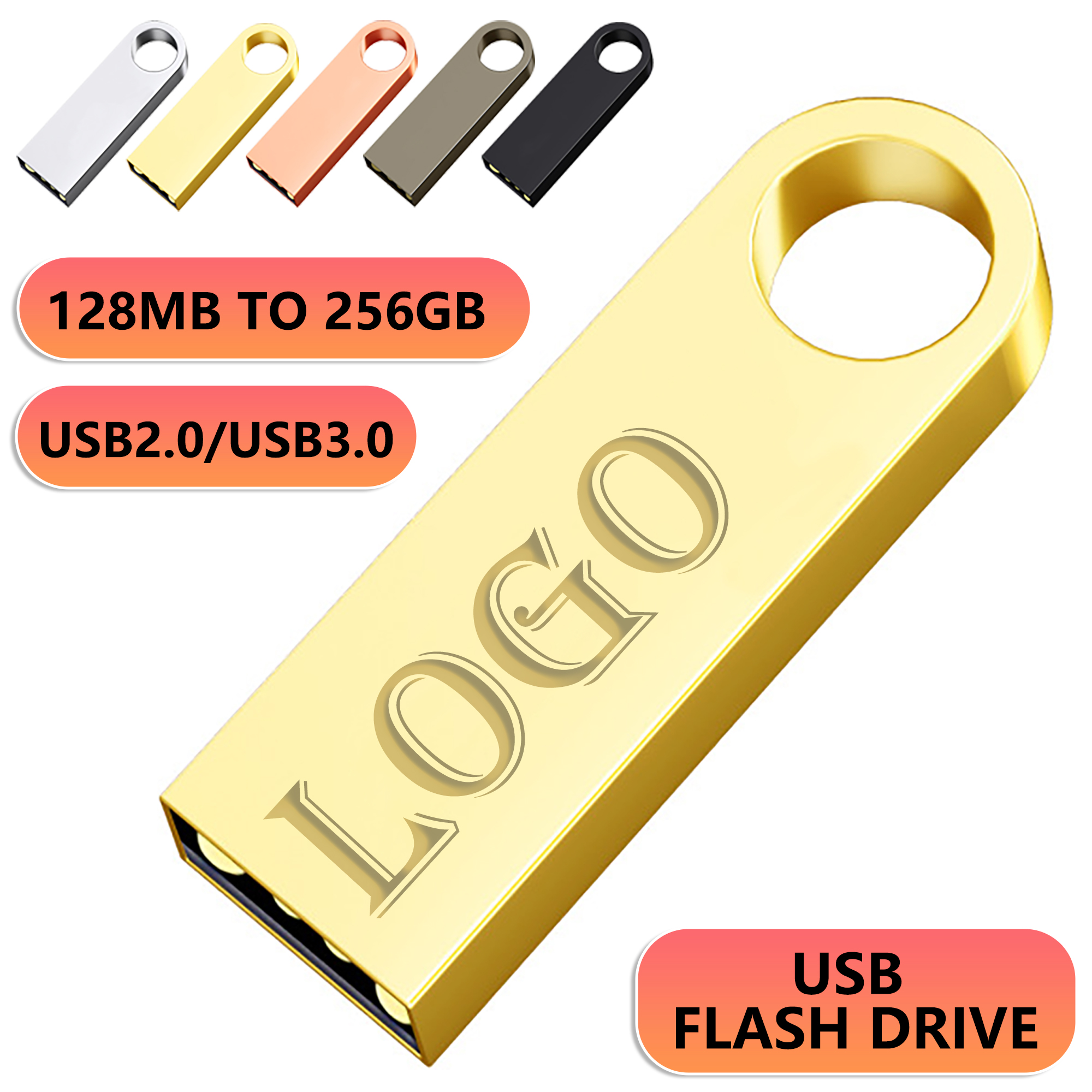 high-capacity metal USB flash drive attached to a keyring 3