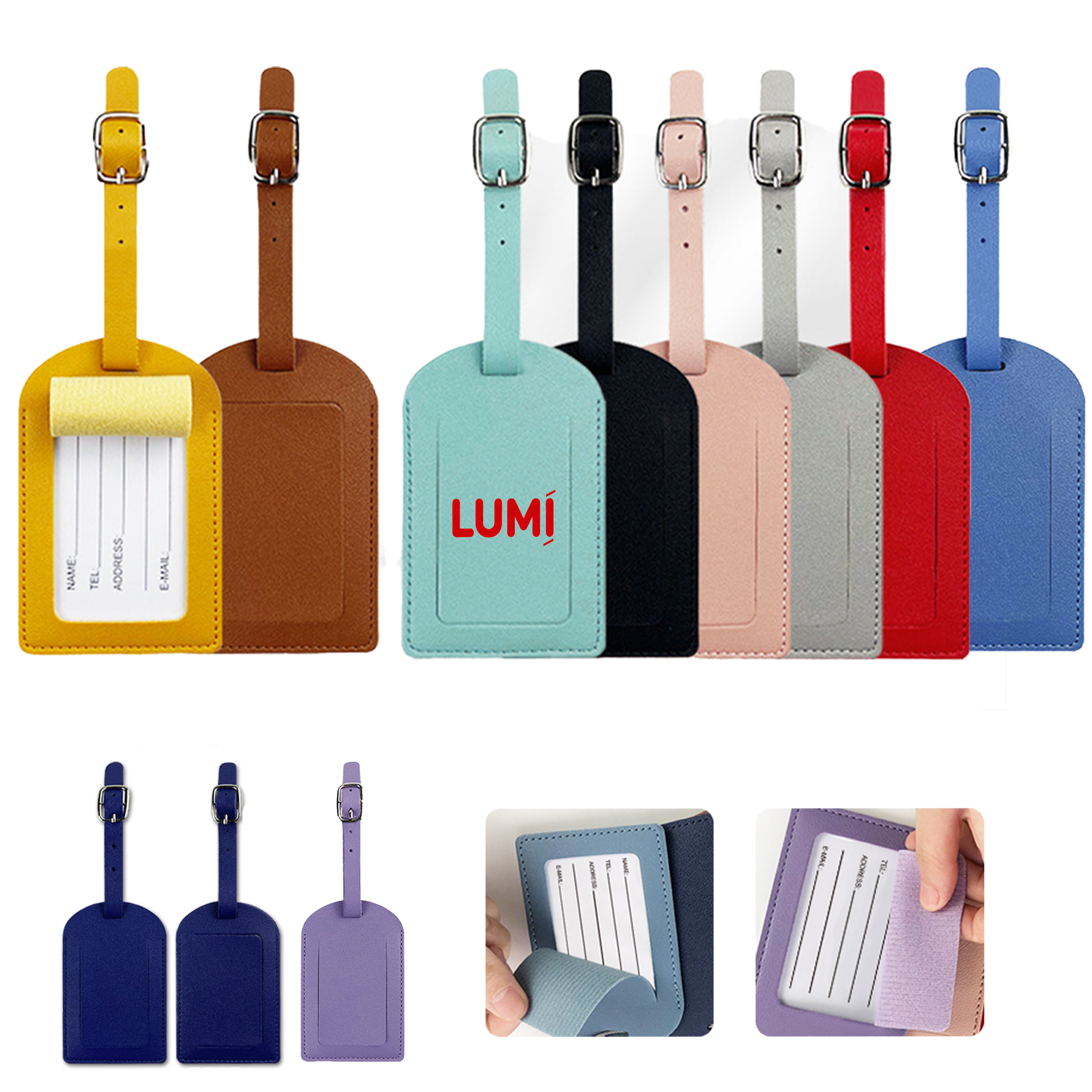 Lightweight Travel PU Leather Luggage Tag 2