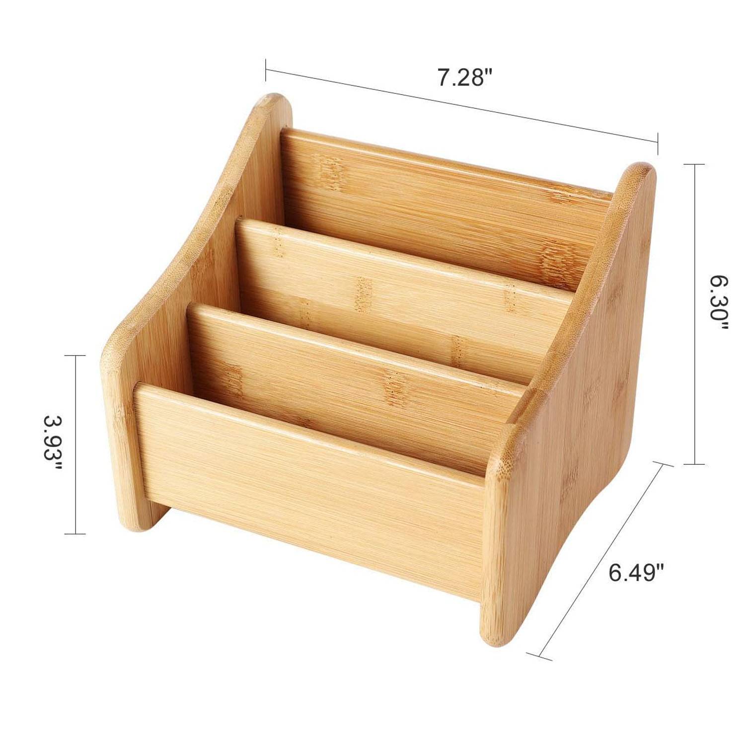 Wood Desk Organizer Bamboo Remote Control Holder 4