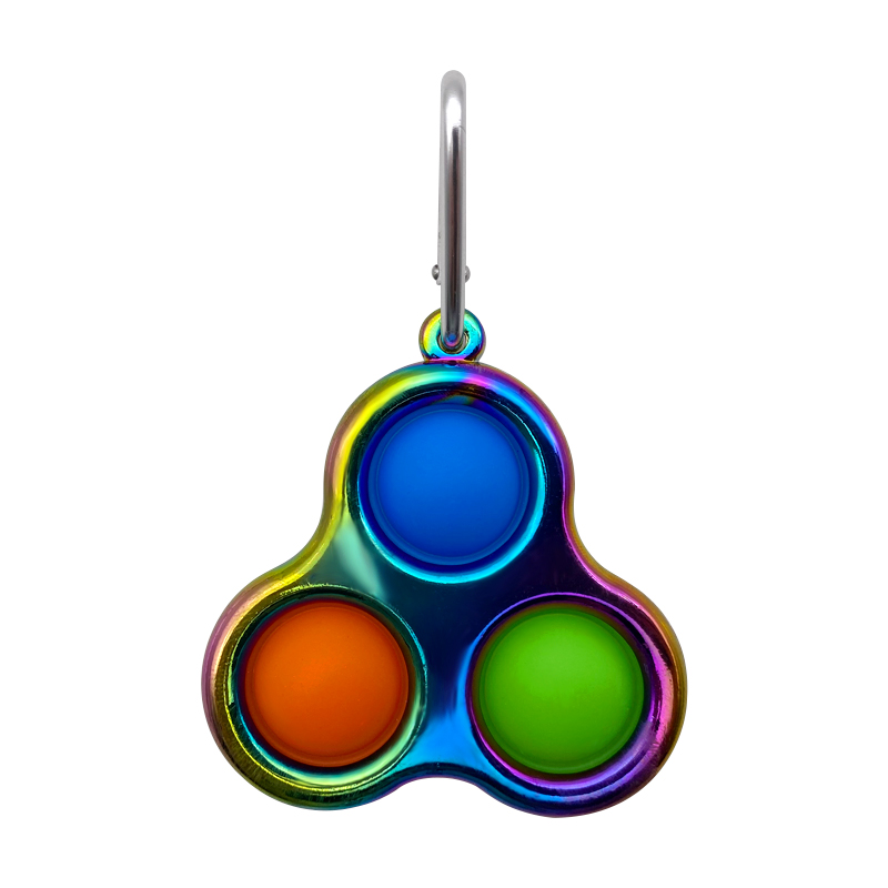Hangable Three Bubbles Push Pop Fidget Toys w/Carabiner 4