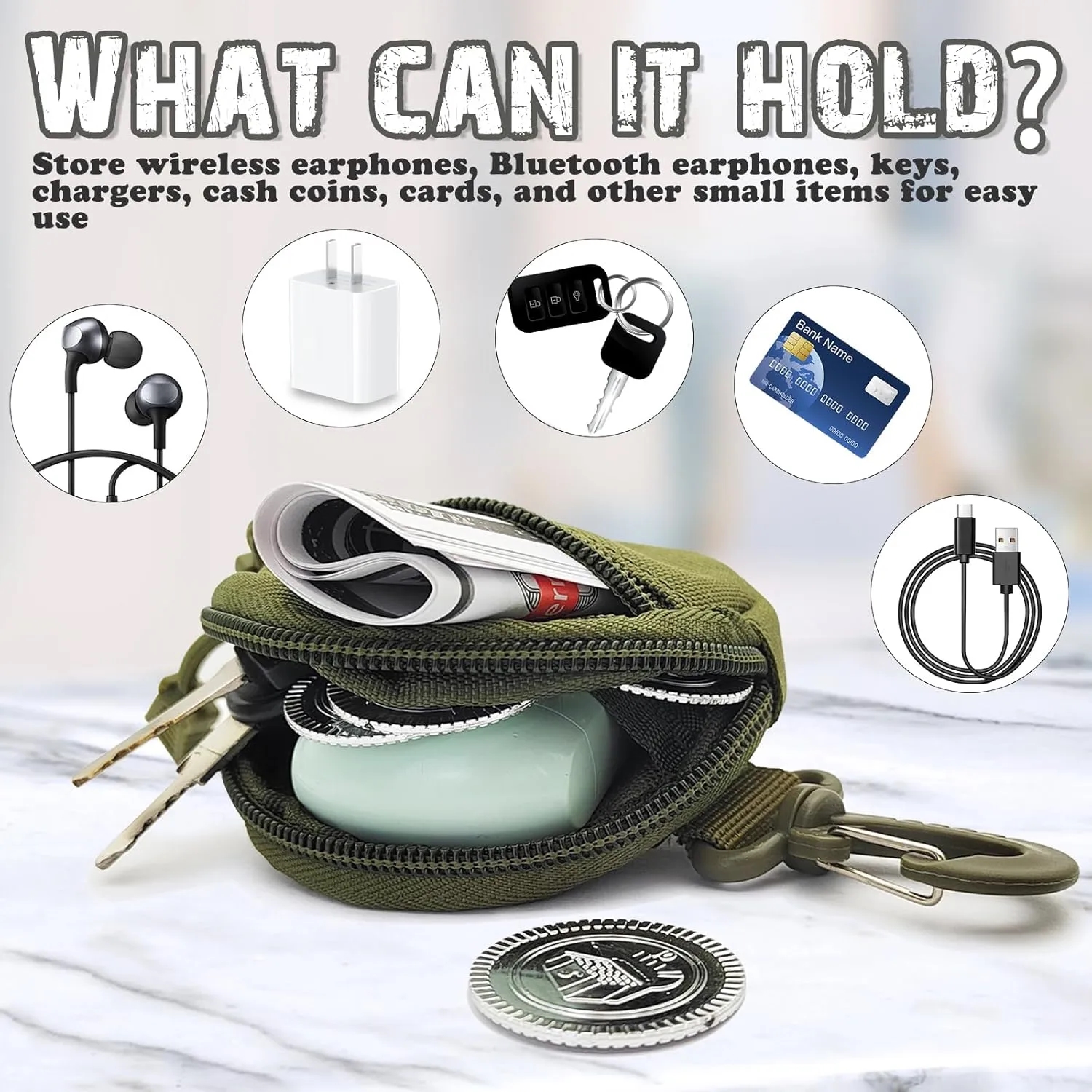 Tactical Round Pouch With Keychain Hook 2