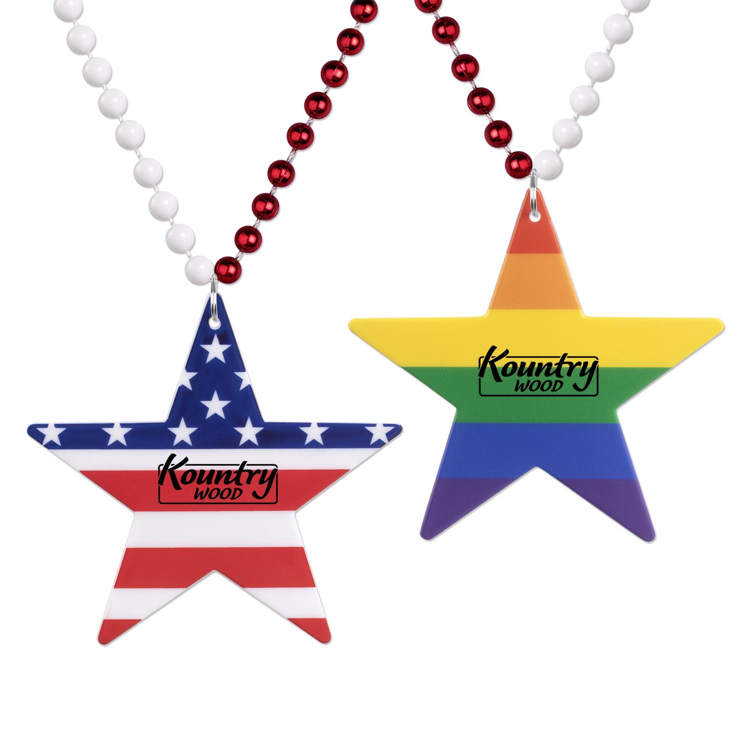 Star Patriotic/Pride Medallion Beads
