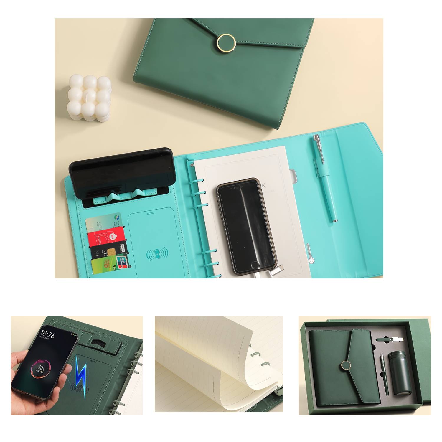 Notebook Gift Set With Wireless charging notepad/U disk 3