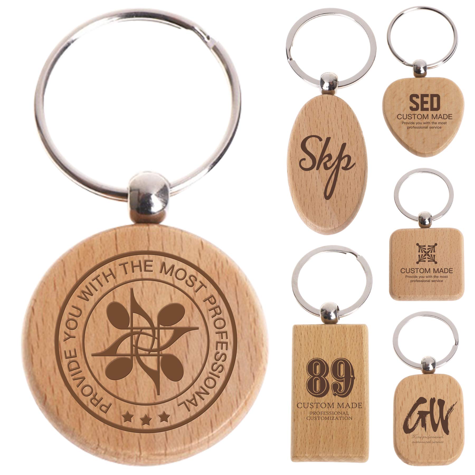 Engraving Wooden Key Chain 1