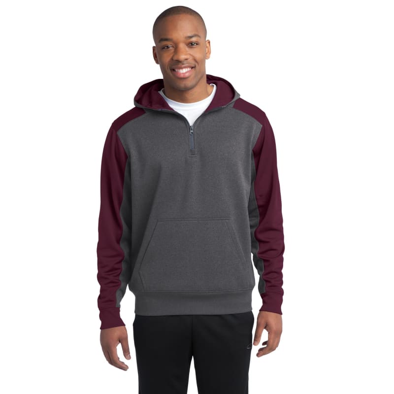 Sport-Tek Tech Fleece Colorblock 1/4-Zip Hooded Sweatshirt. 12