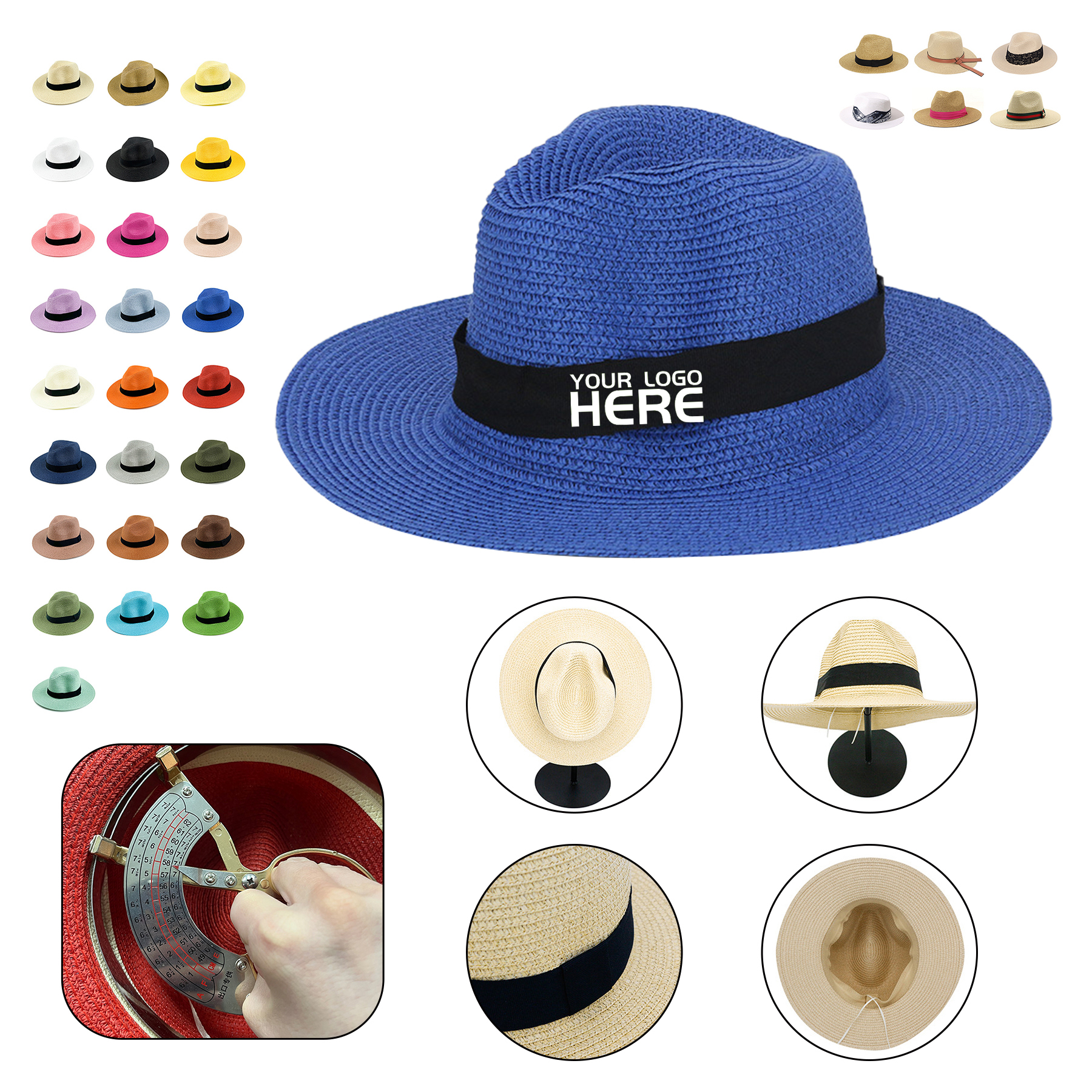 Wide Brim Straw Panama Roll up Hat 1