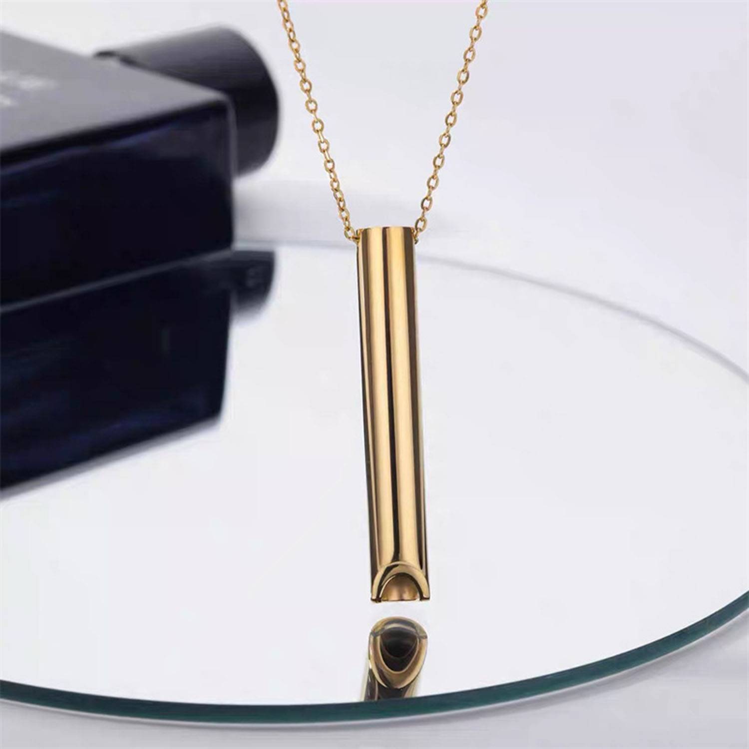 Stainless Steel Meditation Whistle Necklace 3