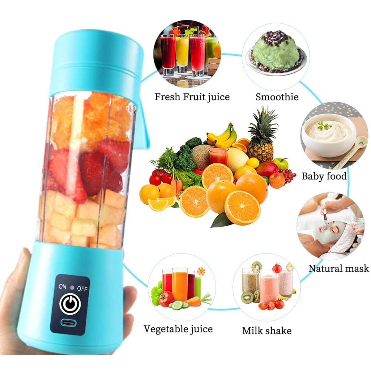 Portable Electric Usb Juicer Blender Cup 4