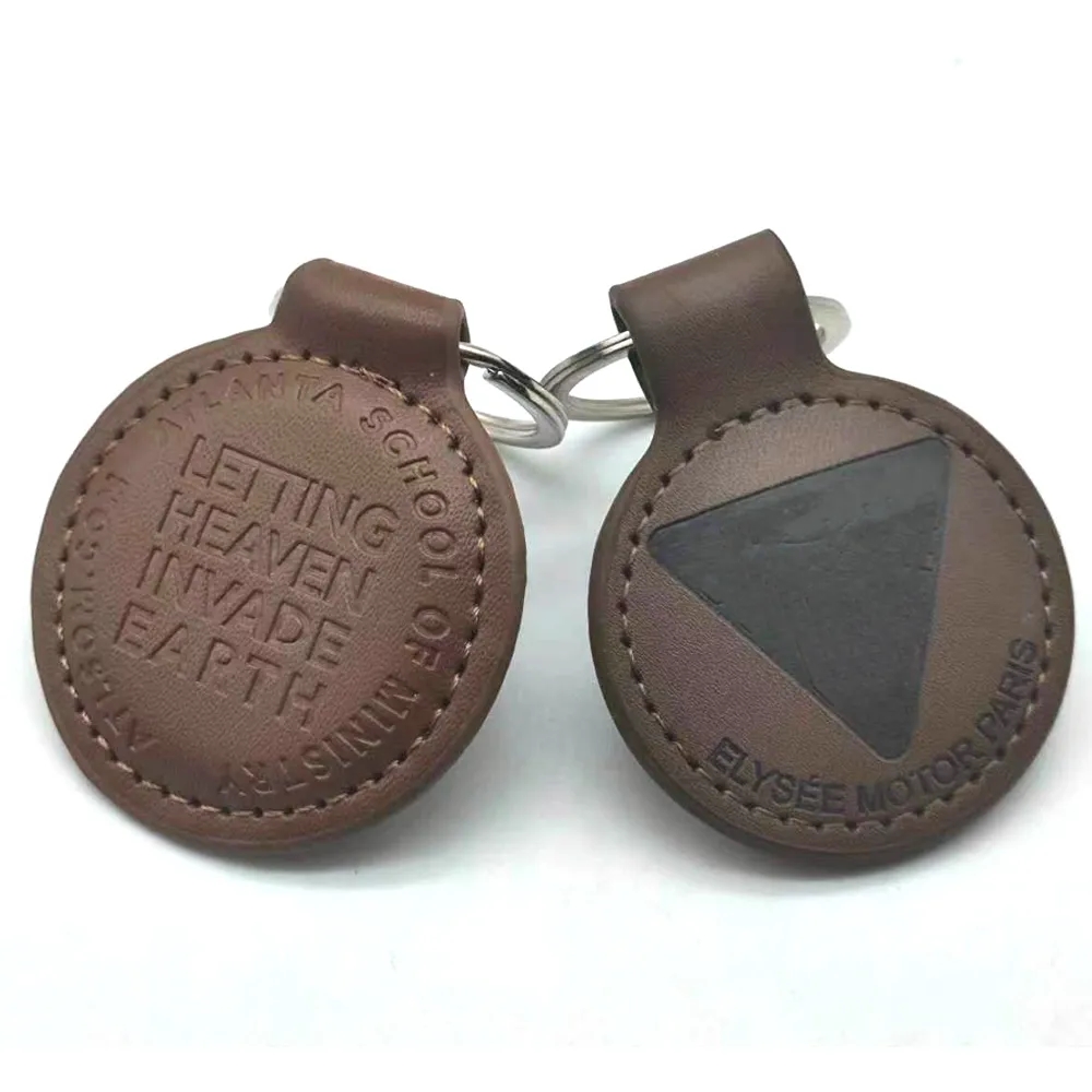 Leather Round Keychain 3