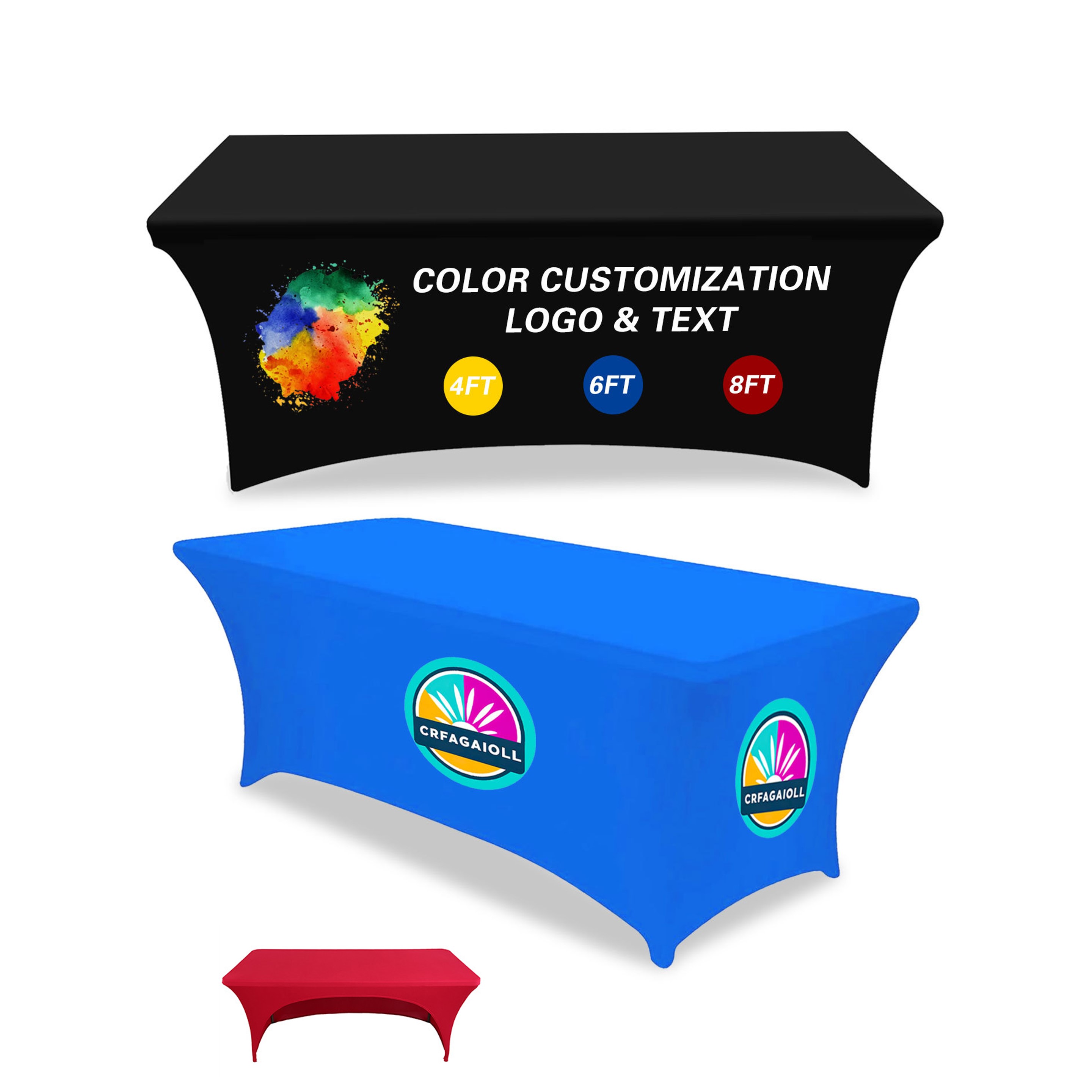 6' Open Back Full Color Stretch Table Cover 3