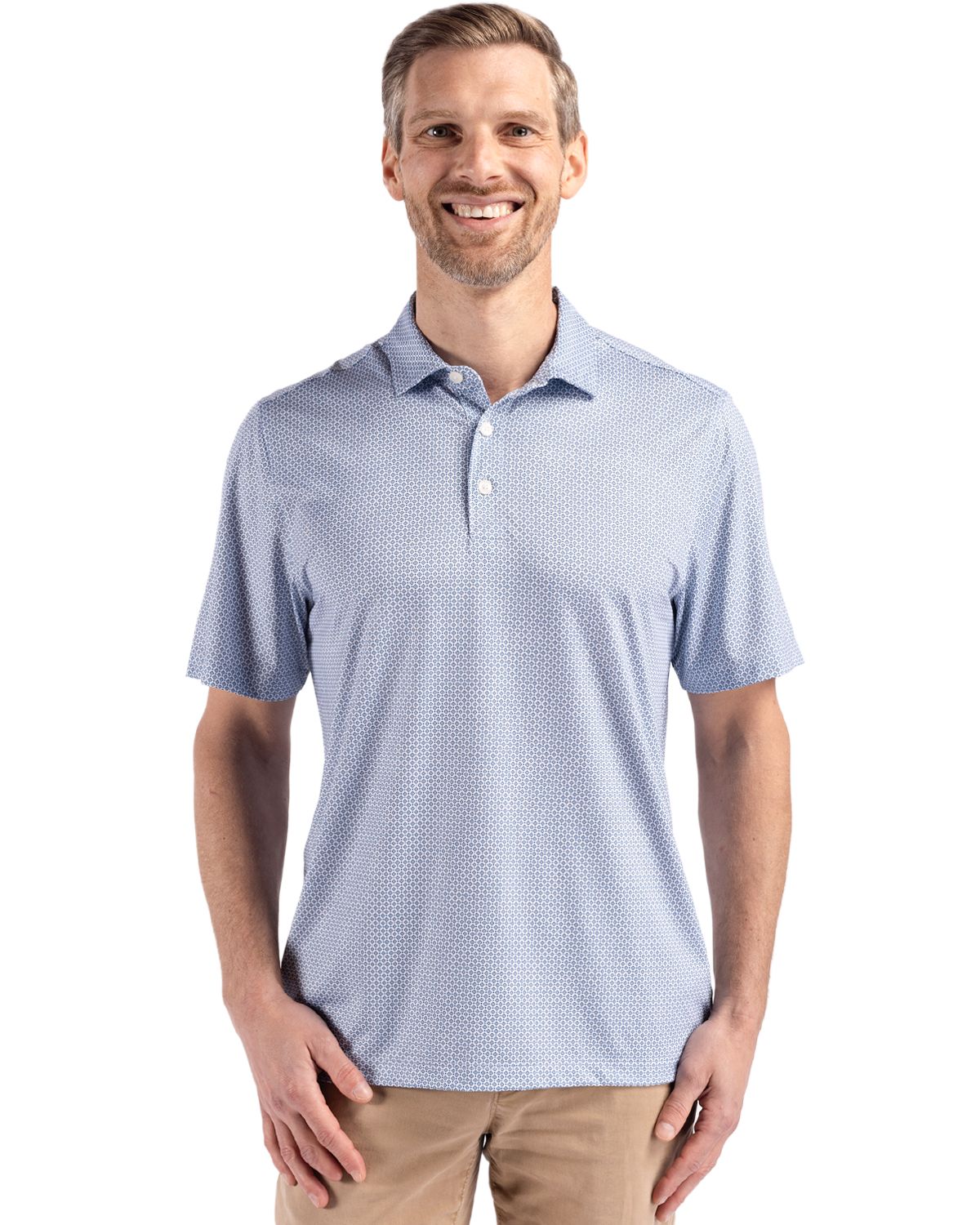 Cutter & Buck Pike Recycled Diamond Dot Print Mens Polo 42