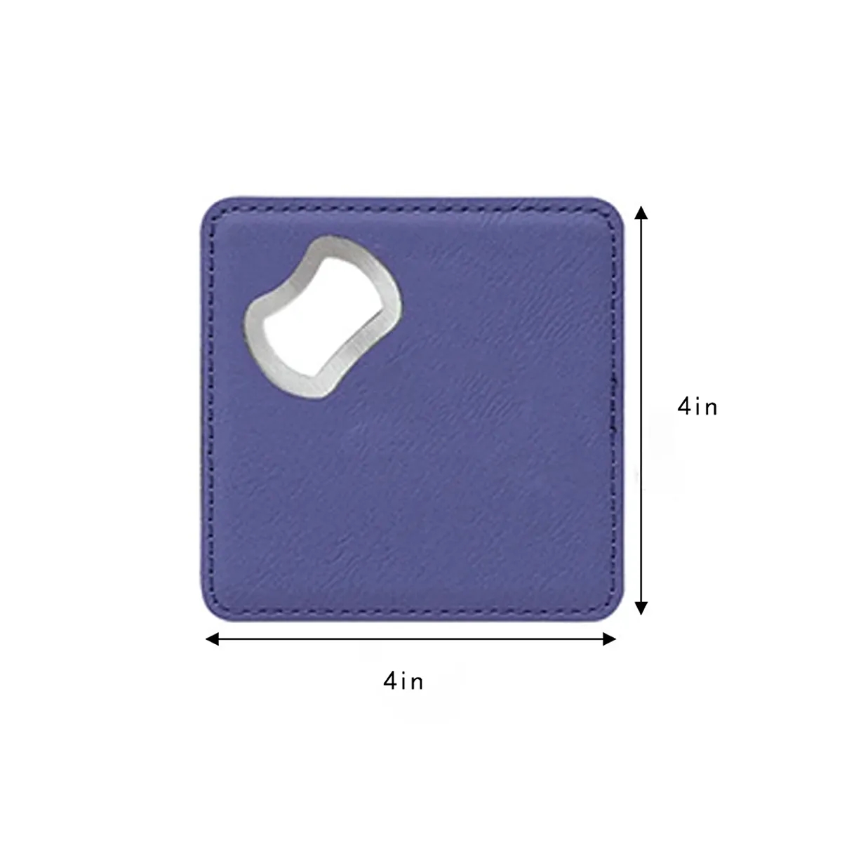 Custom Engraved Leatherette Coaster With Bottle Opener 3