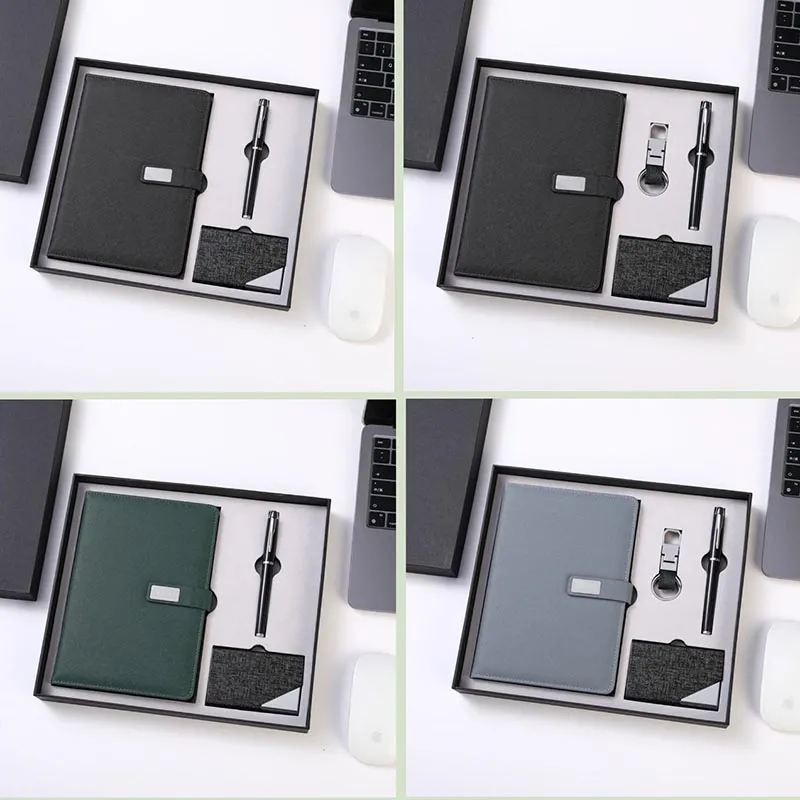 Card Holders Pen Keychain Leather Notebook Gift Sets 4