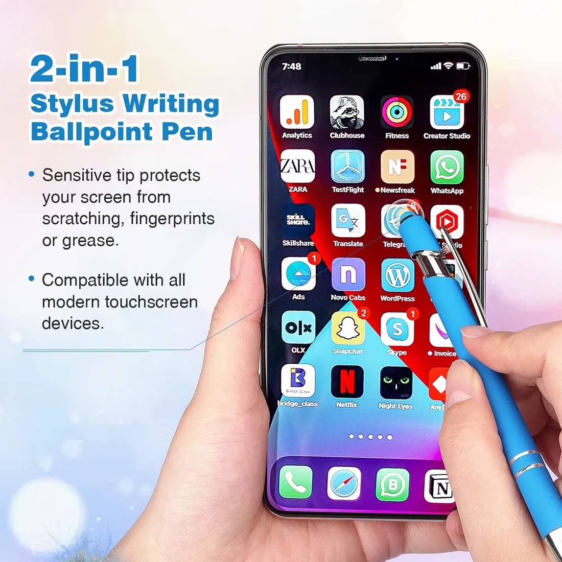 Rubberized Stylus Ballpoint Pen 5
