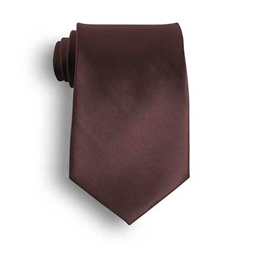 Brown Polyester Satin Tie 2