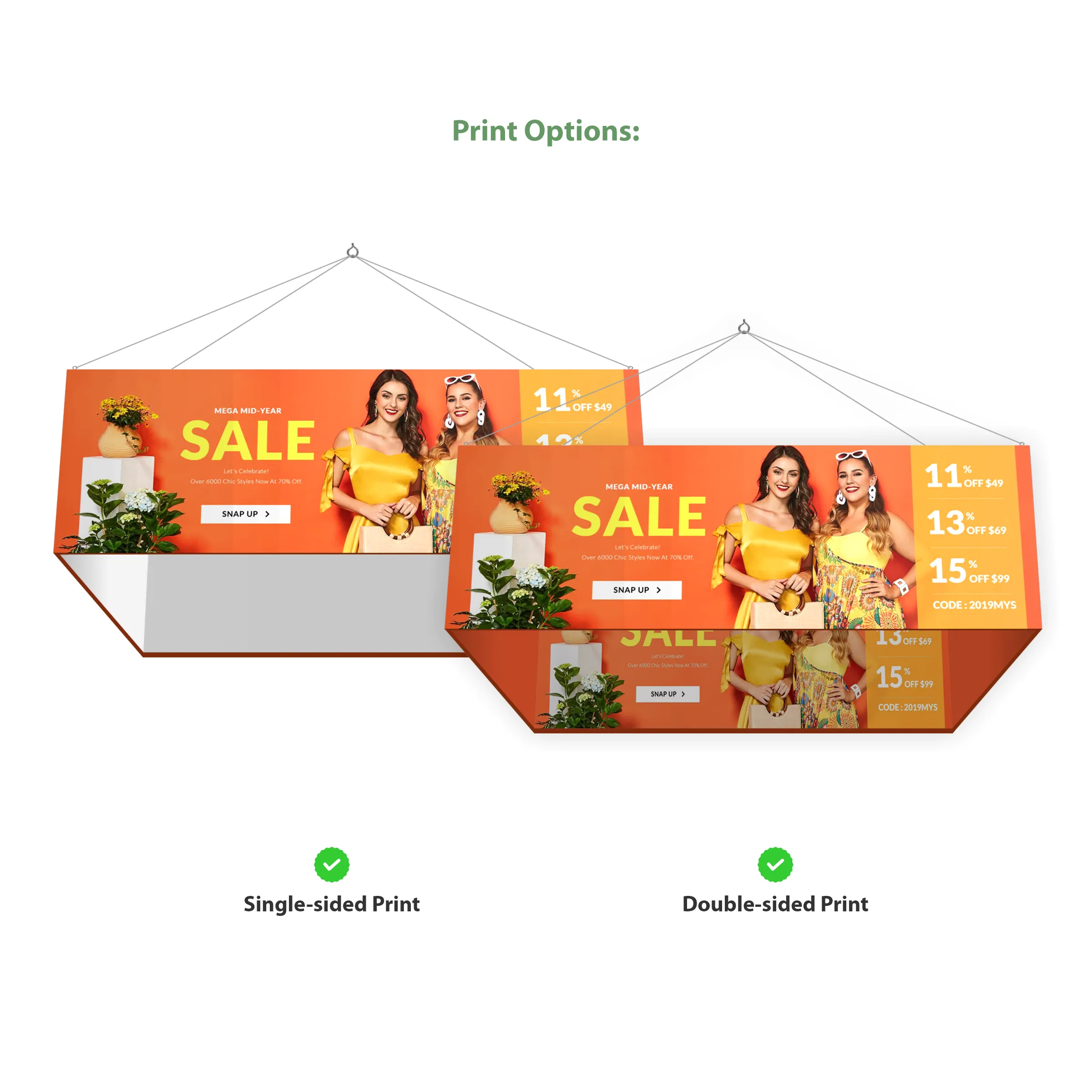 10' Rectangular Hanging Banner Kit (Hardware + Banner) 1