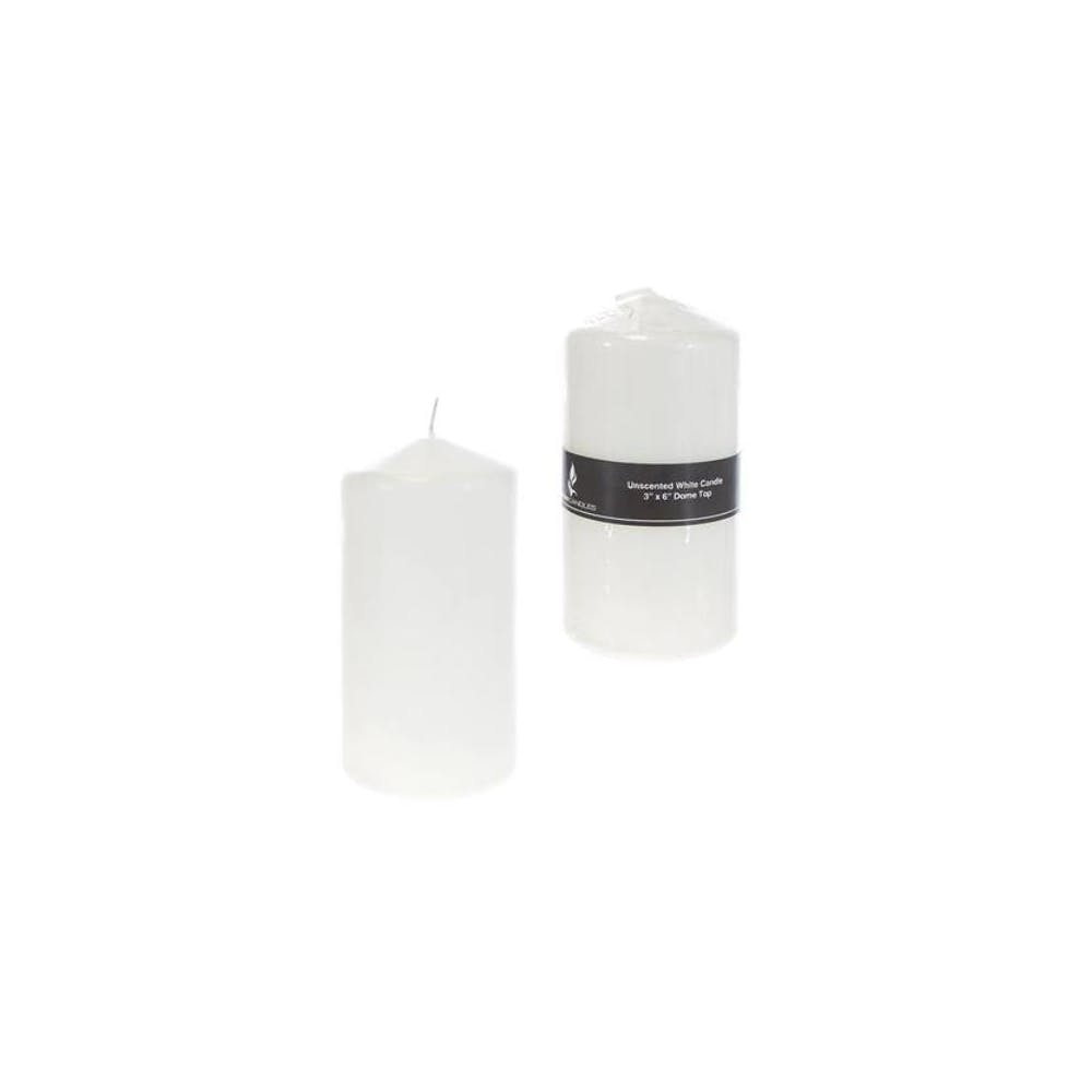 6" Dome Top Candles - White Unscented 2