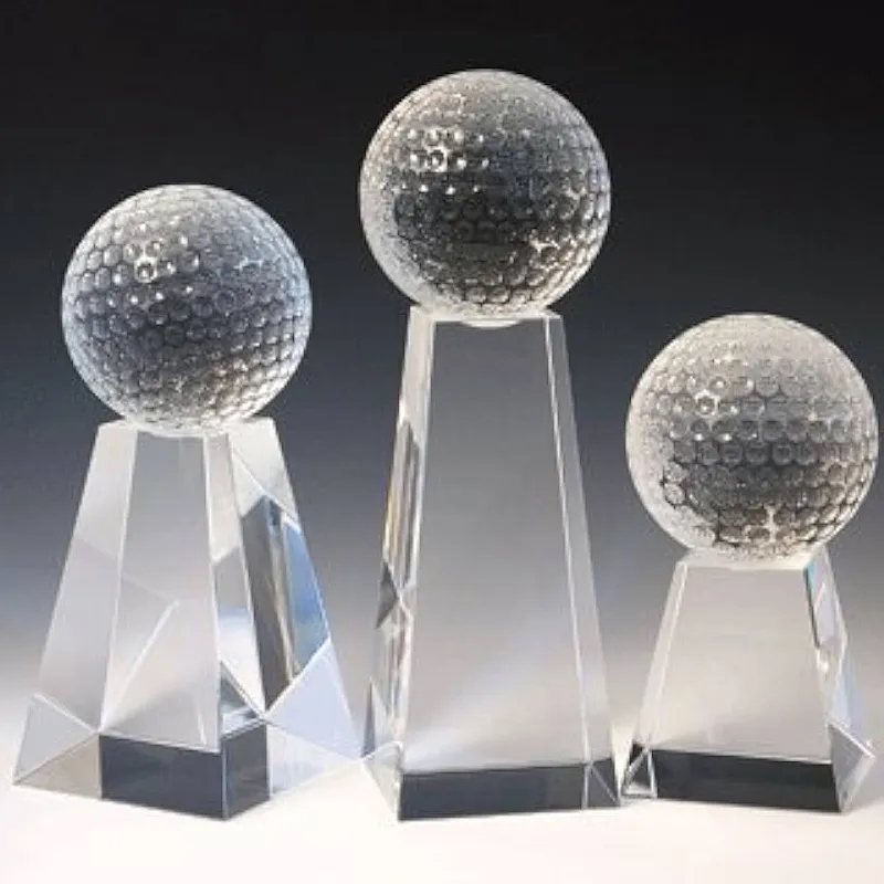 Clear Crystal Golf Trophy 1