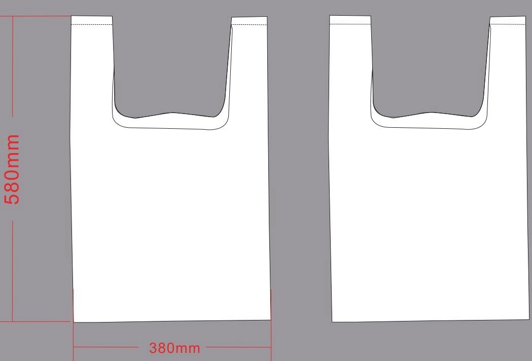 White Plastic Shopping T-shirt Bag (22.8 " x 15 " x 6.3 ") 3