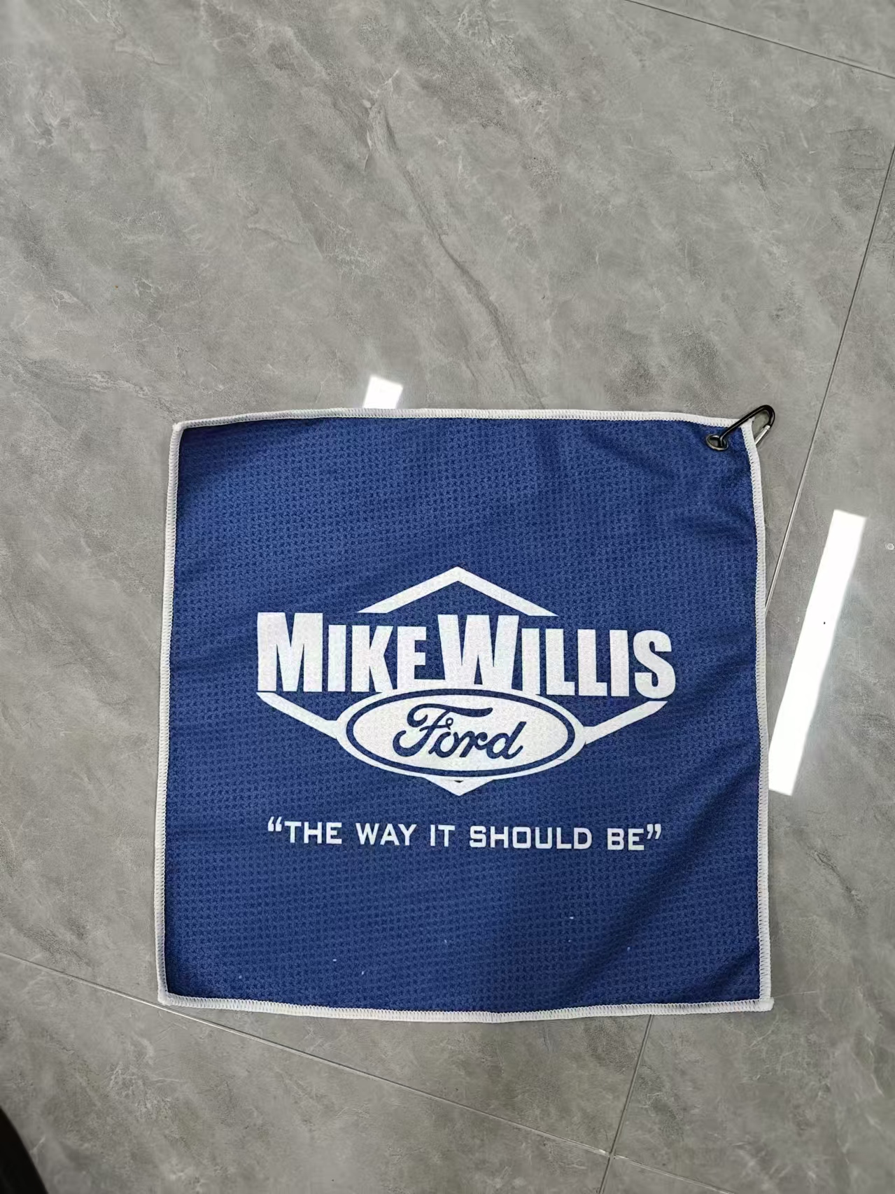 Square Golf Towel with Carabiner 2