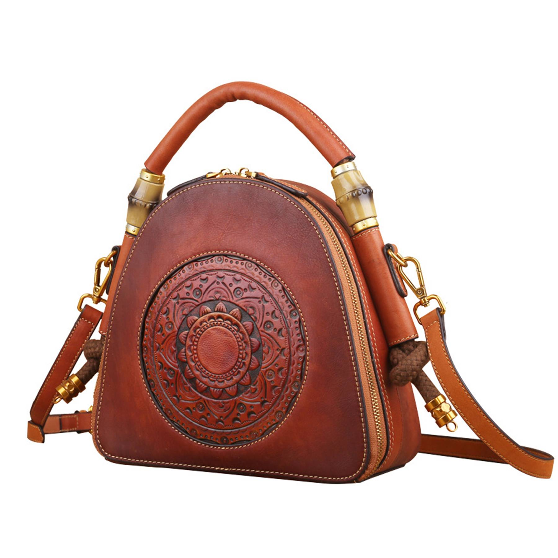 Genuine Leather Vintage women's shoulder tote bag, custom tote bag with logo imprint 6