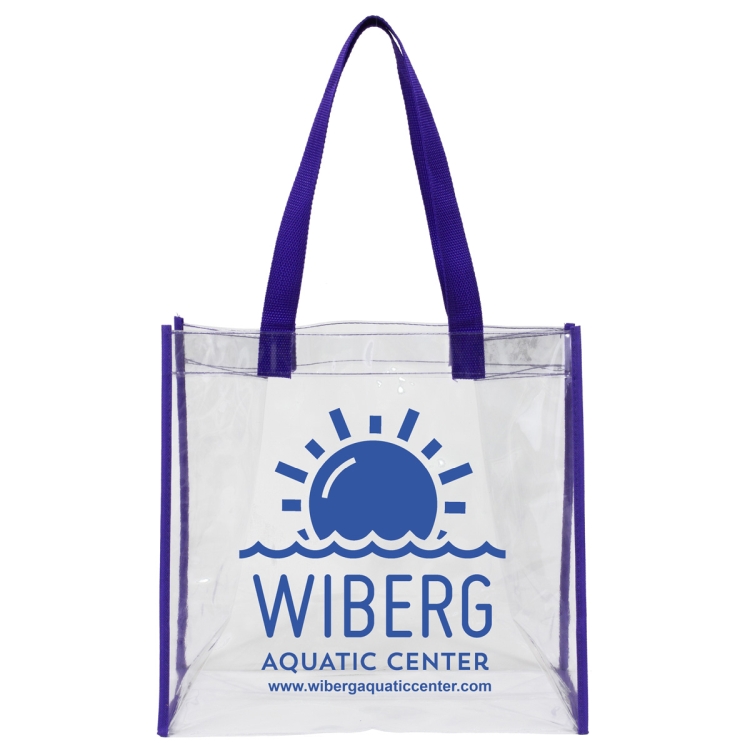 12" W x 12" H x 6" Gusset - "Matterhorn" Clear Vinyl Stadium Compliant Tote Bag 11